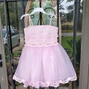 Lovely Little Girls Pink Popatu Party Dress Size 6
